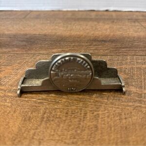 Vintage Souvenir Metal Silver Business Card Holder Niagara Falls Canada